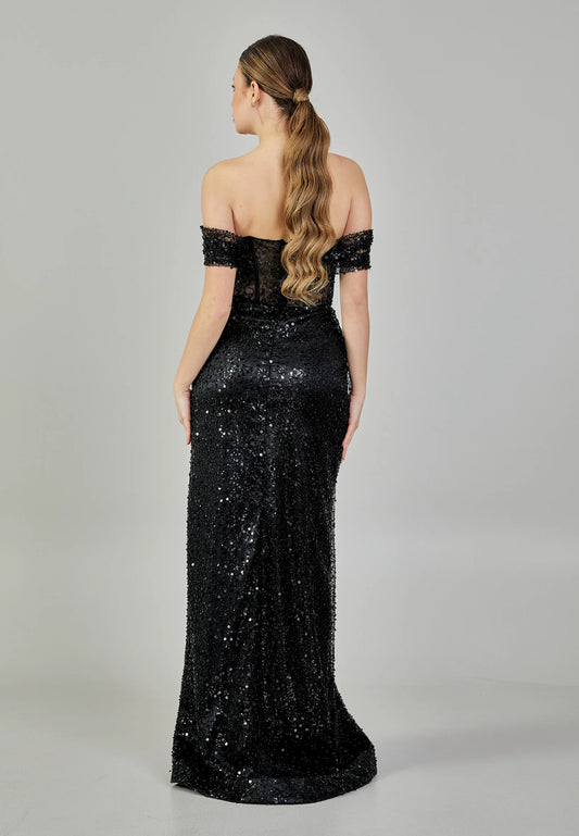 Off Shoulder Maxi Sequin Regular Engagement Dress Unit Price: €135
