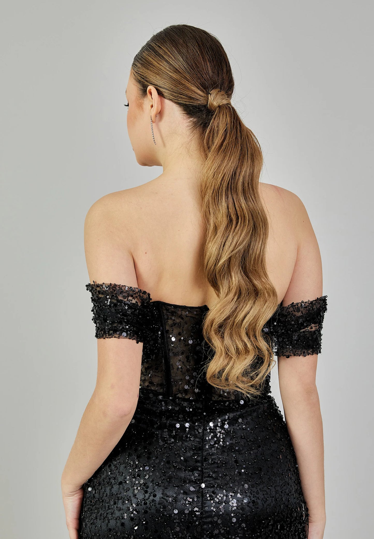 Off Shoulder Maxi Sequin Regular Engagement Dress Unit Price: €135