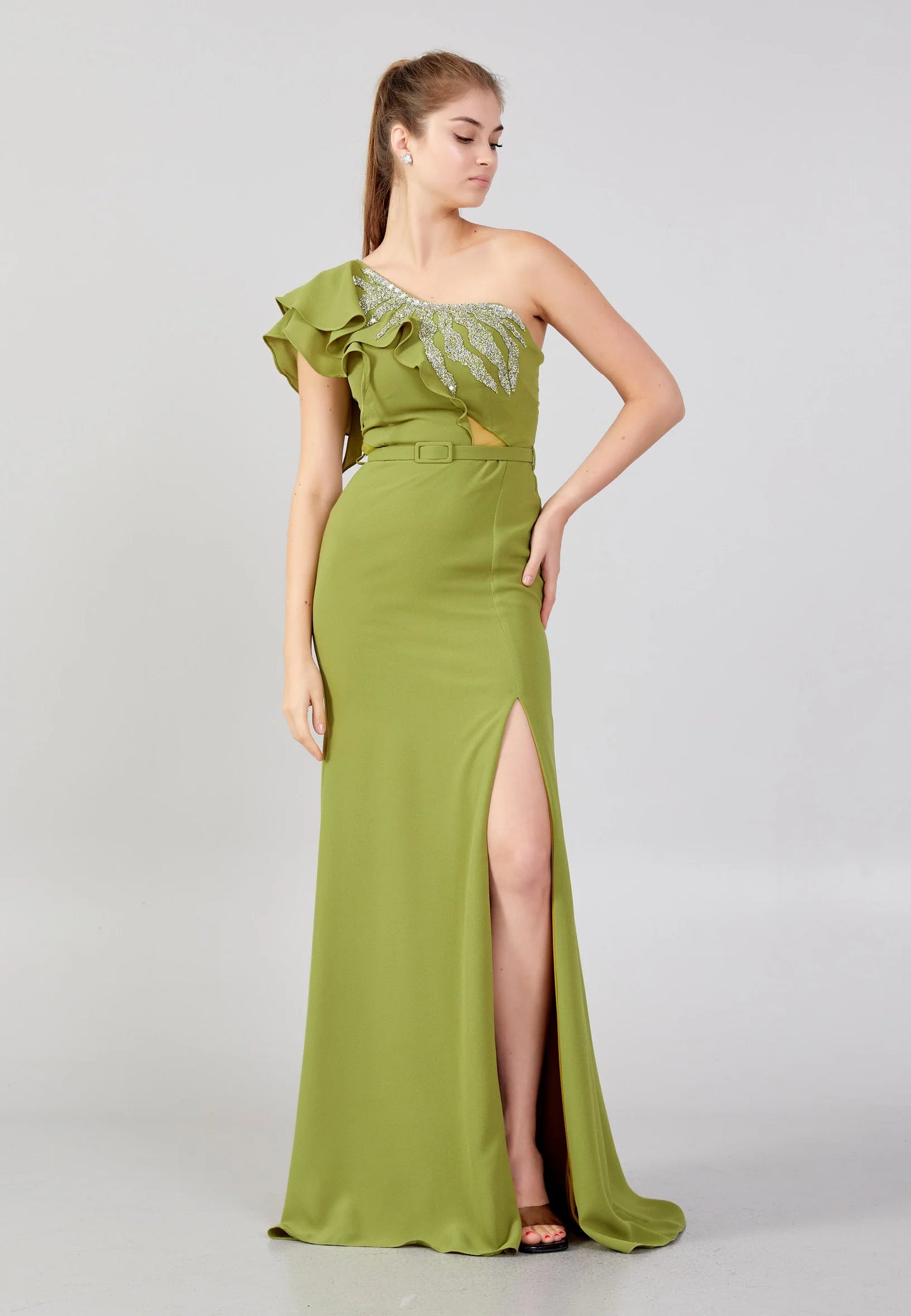 One Shoulder Maxi Crepe Column Regular Wedding Guest Dress Unit Price: €48
