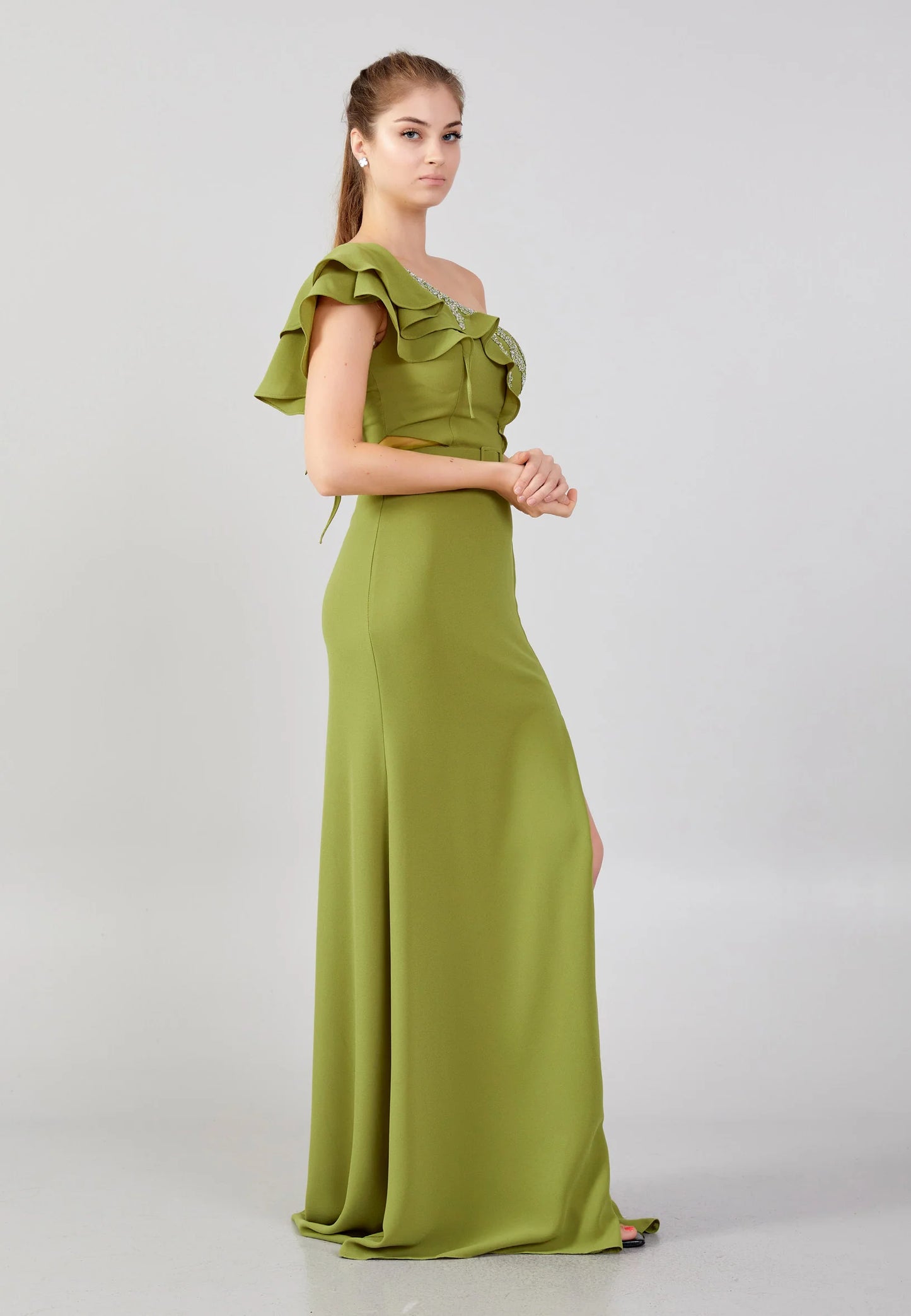 One Shoulder Maxi Crepe Column Regular Wedding Guest Dress Unit Price: €48