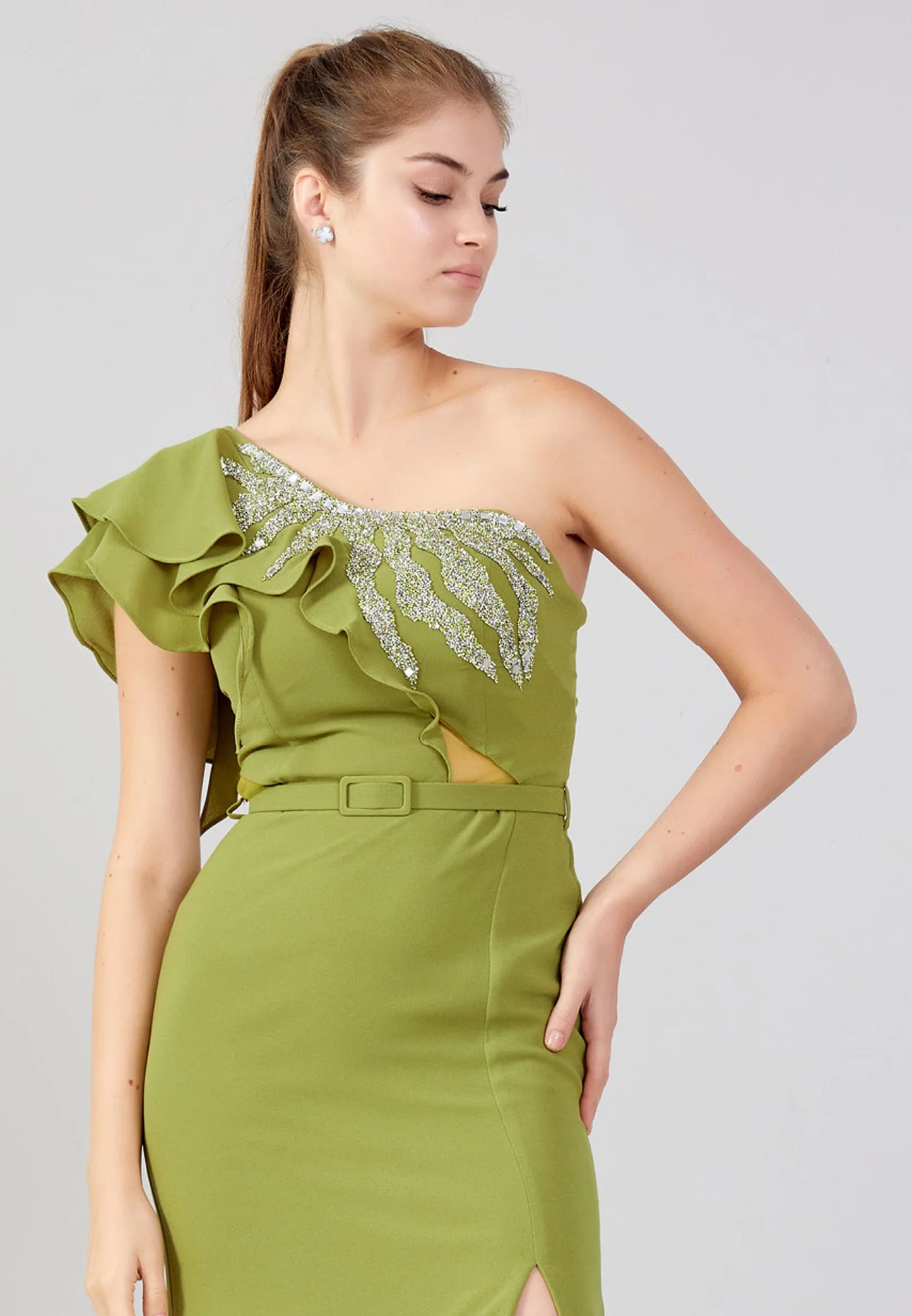 One Shoulder Maxi Crepe Column Regular Wedding Guest Dress Unit Price: €48