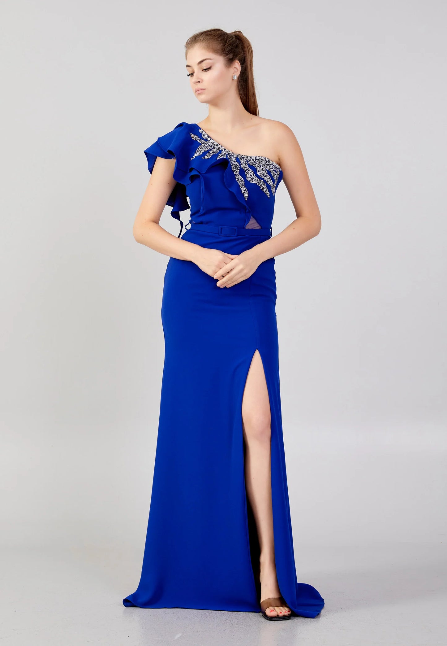 One Shoulder Maxi Crepe Column Regular Wedding Guest Dress Unit Price: €48