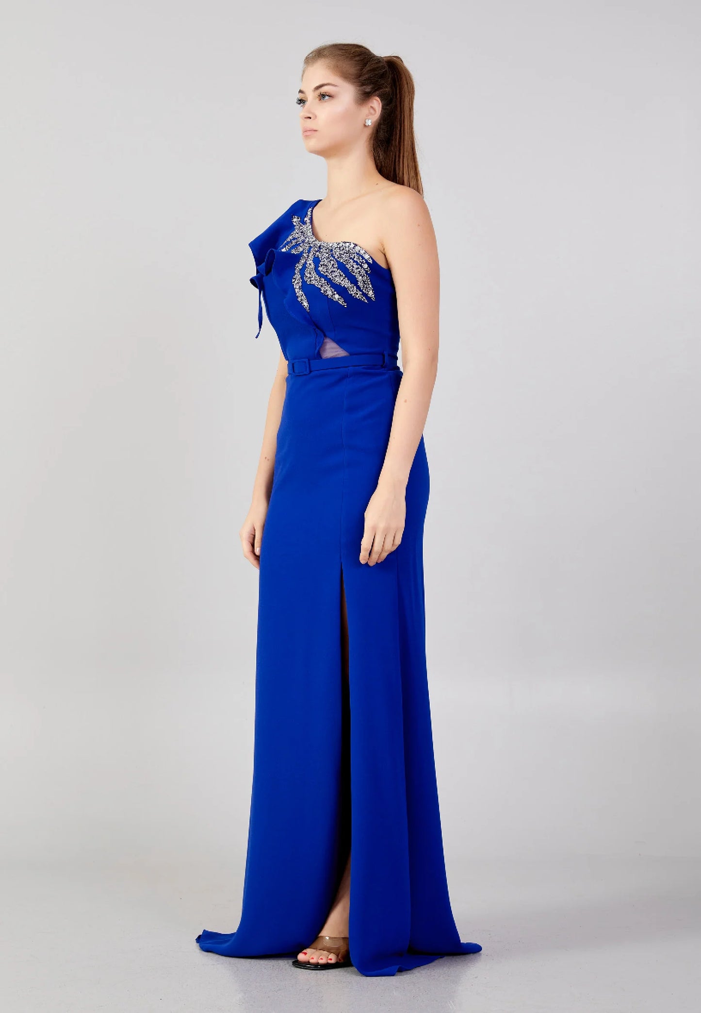 One Shoulder Maxi Crepe Column Regular Wedding Guest Dress Unit Price: €48