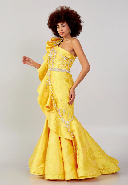 One Shoulder Maxi Polyester A - Line Regular Prom Dress Unit Price: €225