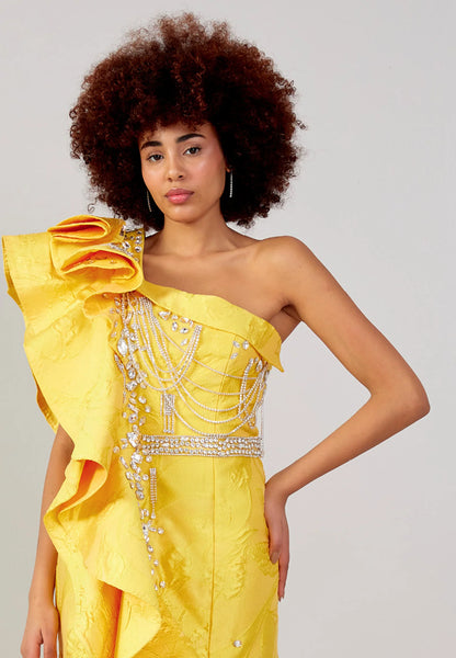 One Shoulder Maxi Polyester A - Line Regular Prom Dress Unit Price: €225