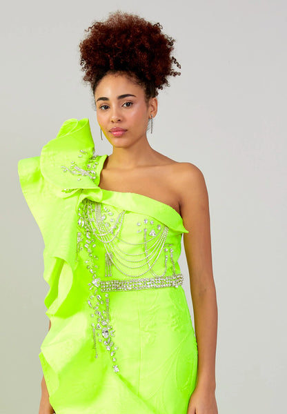 One Shoulder Maxi Polyester A - Line Regular Prom Dress Unit Price: €225