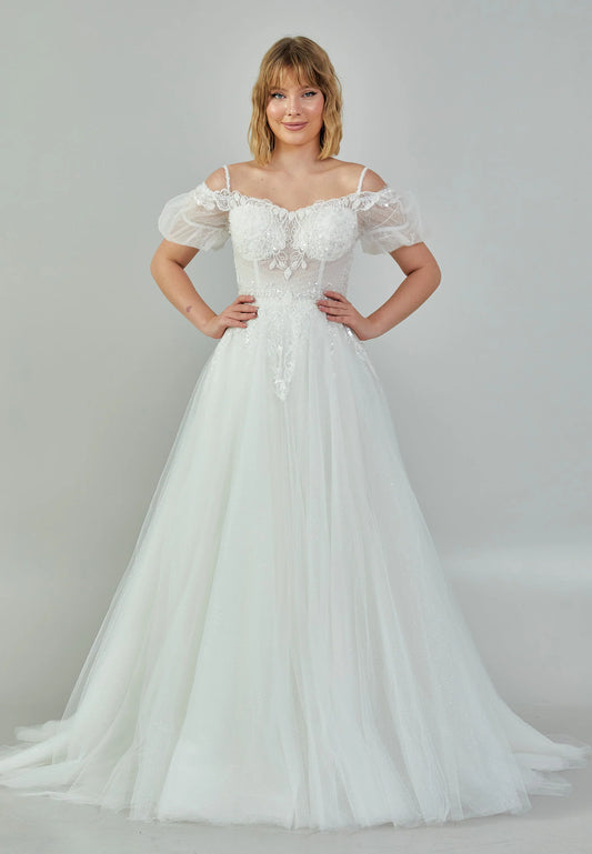 Off Shoulder Maxi Tulle Regular Wedding Dress Unit Price: €190