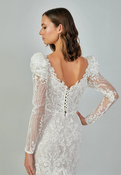 Long Sleeve Maxi Tulle Regular Wedding Dress Unit Price: €480