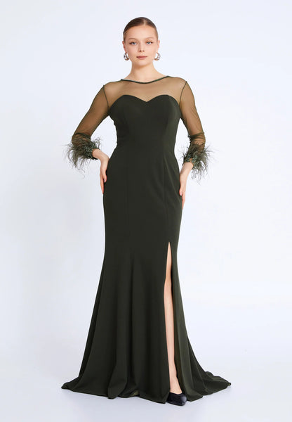 Long Sleeve Maxi Viscose Mermaid Plus Size Wedding Guest Dress Unit Price: €60