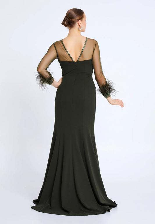 Long Sleeve Maxi Viscose Mermaid Plus Size Wedding Guest Dress Unit Price: €60