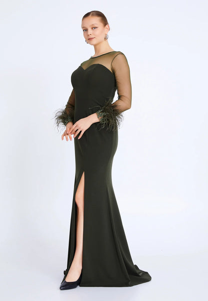 Long Sleeve Maxi Viscose Mermaid Plus Size Wedding Guest Dress Unit Price: €60