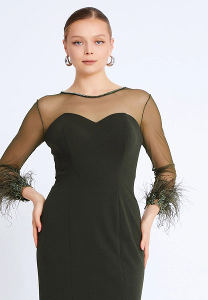 Long Sleeve Maxi Viscose Mermaid Plus Size Wedding Guest Dress Unit Price: €60