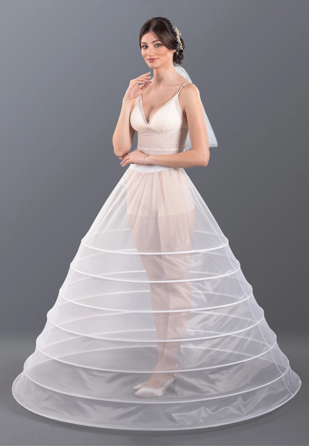 7 Hoops Tulle Without Flounce A-line Petticoat Unit Price: €18