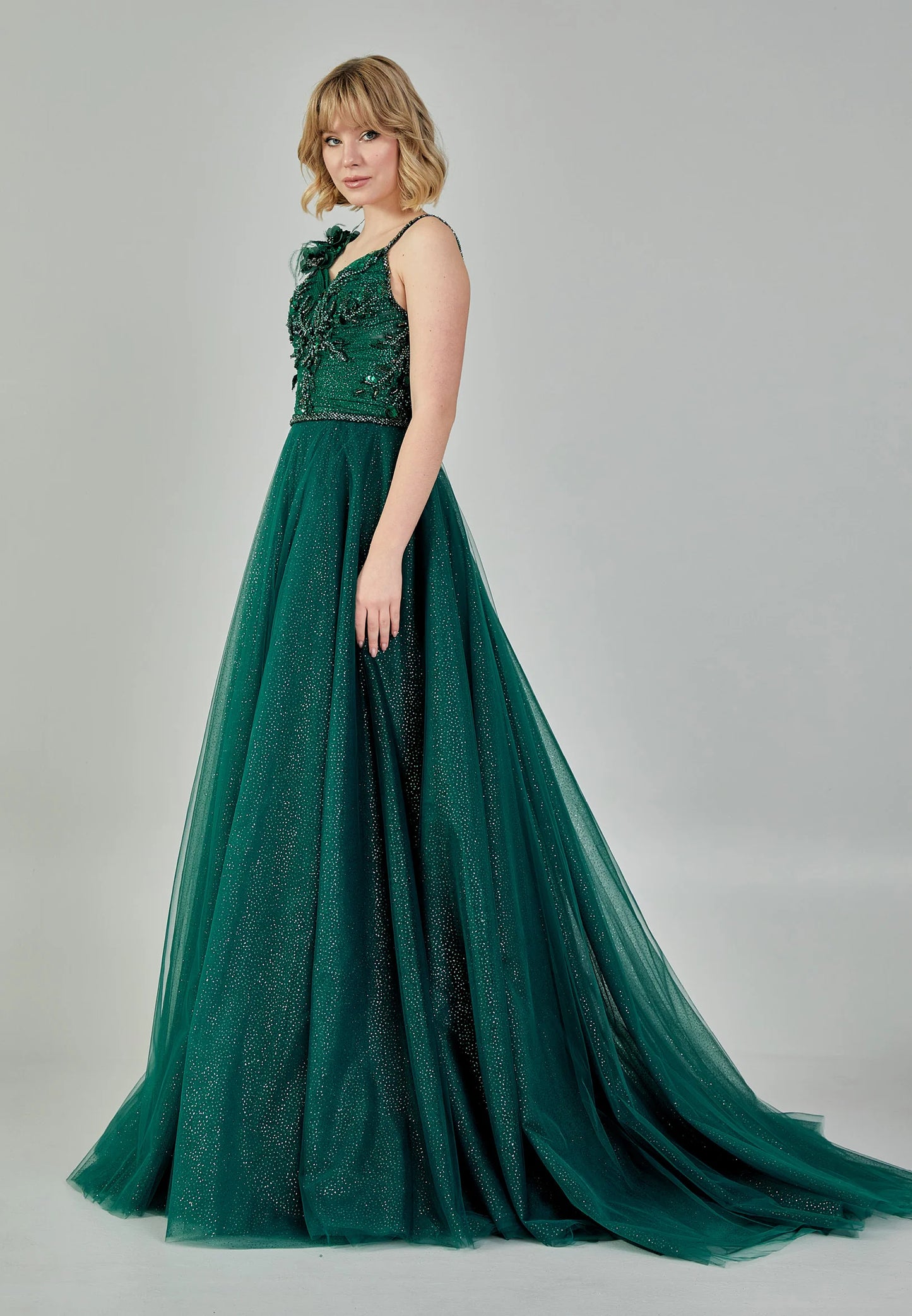 Sleeveless Maxi Tulle Regular Engagement Dress Unit Price: €210