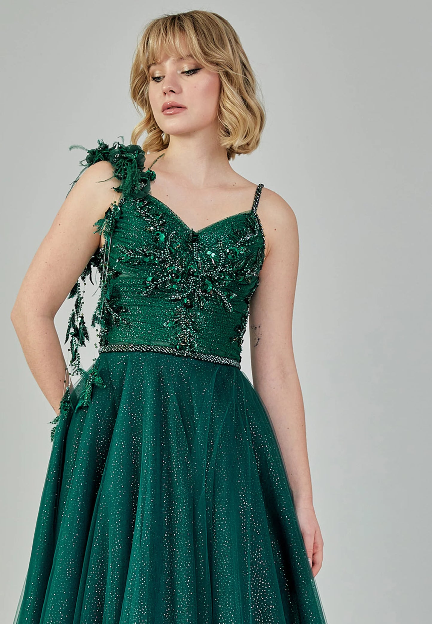 Sleeveless Maxi Tulle Regular Engagement Dress Unit Price: €210