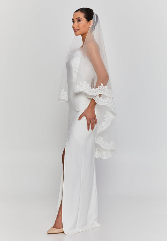 Lace Double Tier Tulle Veil (1,80 cm) Unit Price: €25