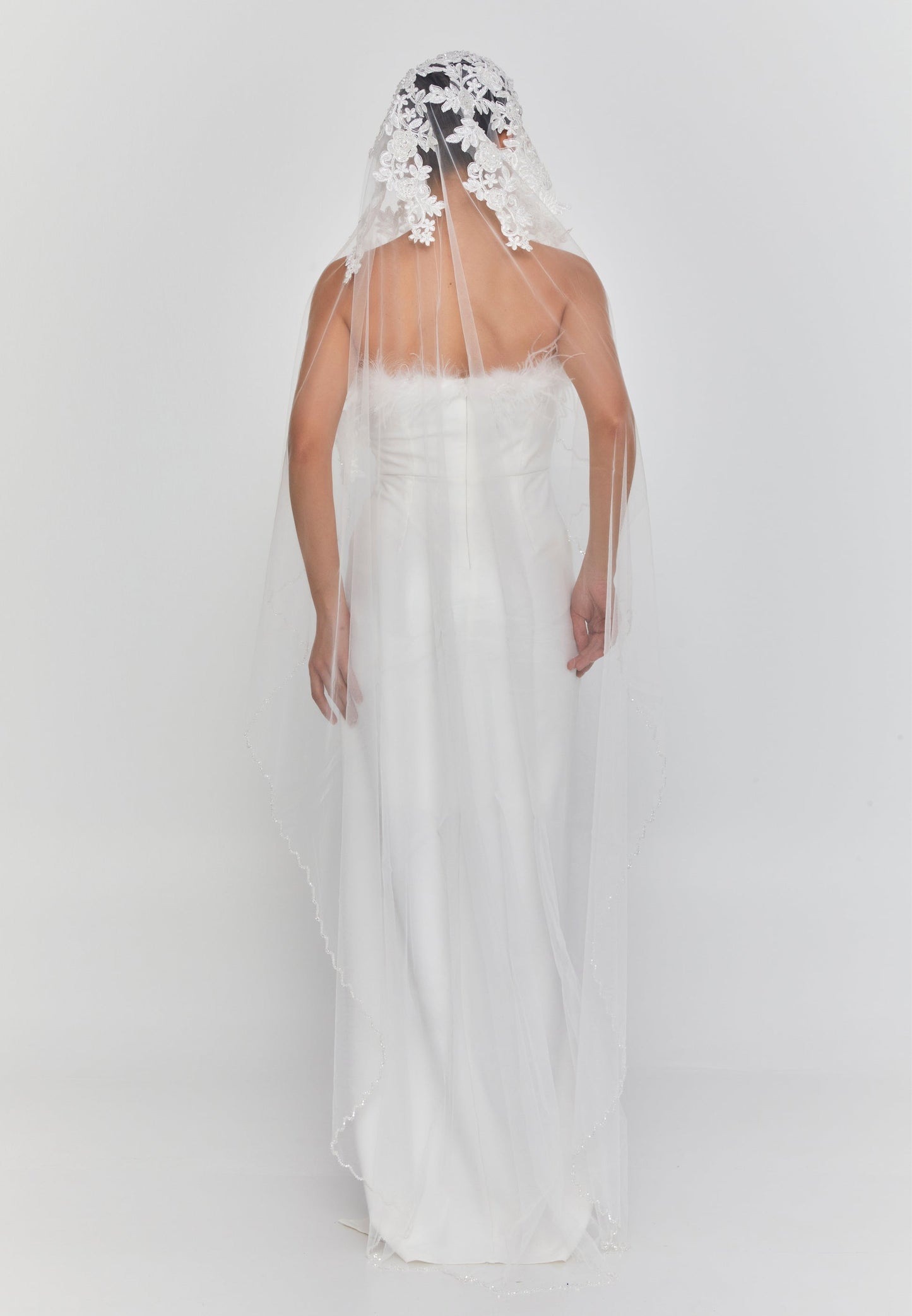 Floral Single Tier Tulle Veil ( 2mt) Unit Price: €46