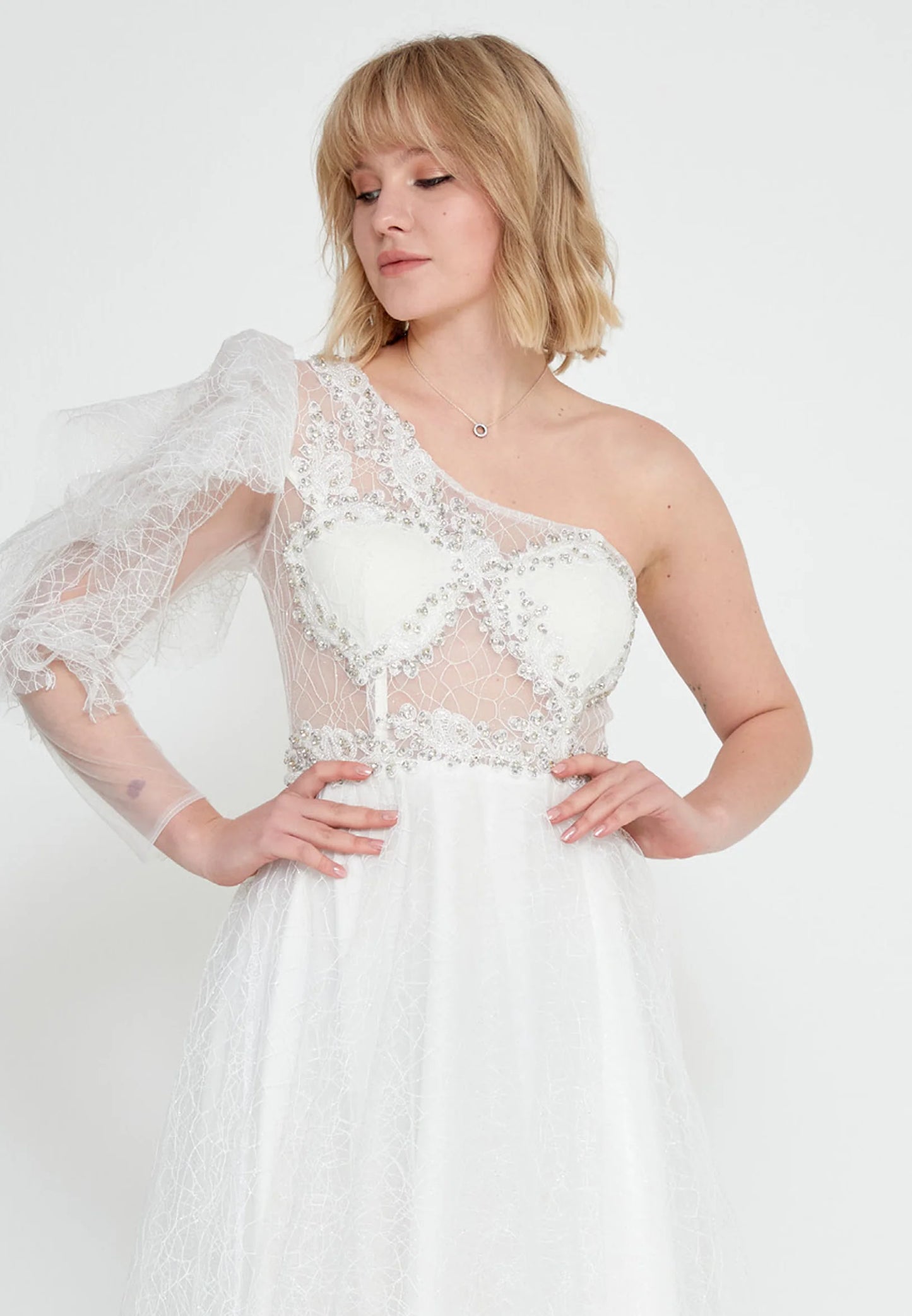 One Shoulder Maxi Tulle A - Line Regular Prom Dress Unit Price: €37