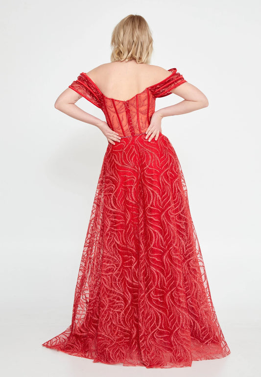 Off Shoulder Maxi Tulle A - Line Regular Prom Dress Unit Price: €48