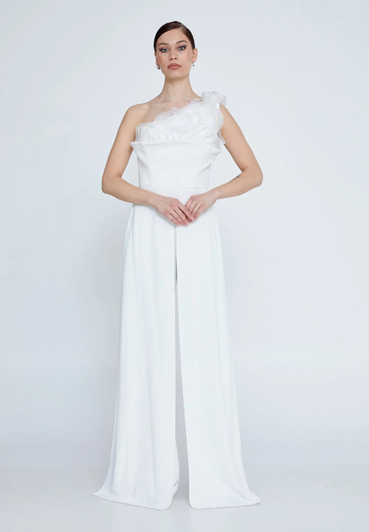 One Shoulder Viscose Regular Fit Regular Evening Jumpsuit Unit Price: €66