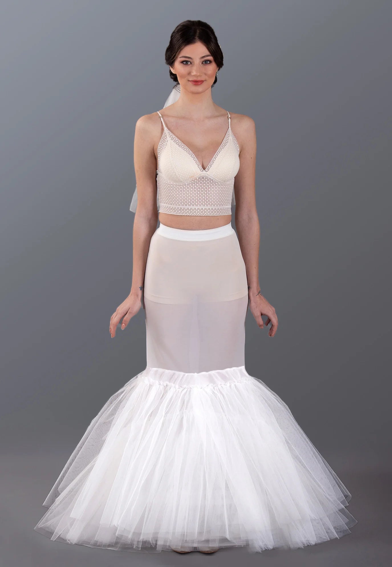 2 Hoops Tulle Without Flounce Fish Cut Petticoat Unit Price: €25