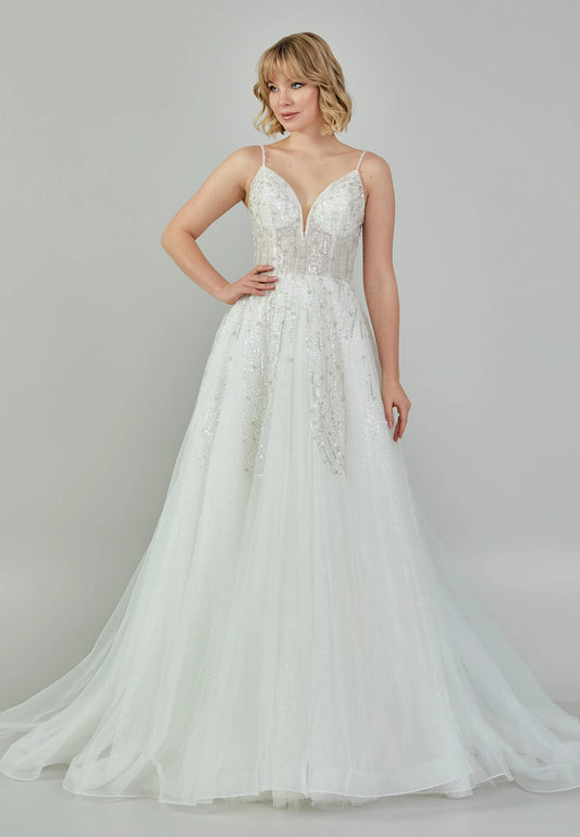 Sleeveless Maxi Tulle Regular Wedding Dress Unit Price: €210