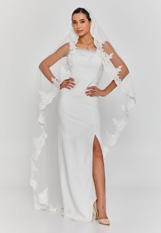 Lace Single Tier Tulle Veil (2 mt ) Unit Price: €26