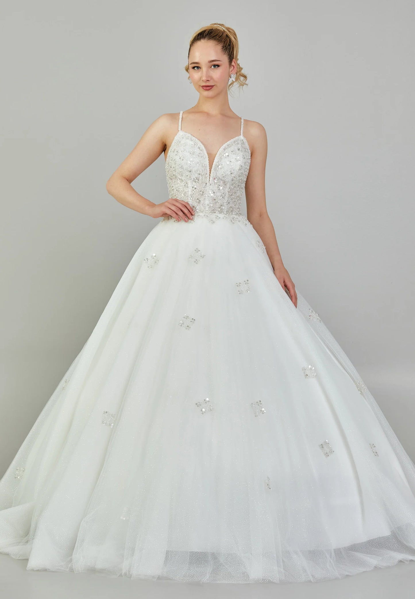 Sleeveless Maxi Tulle Regular Wedding Dress Unit Price: €230