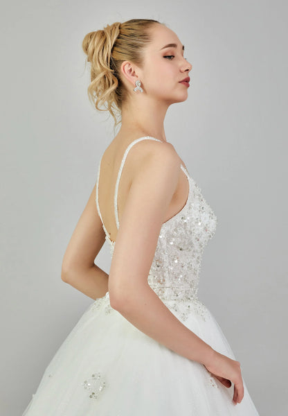 Sleeveless Maxi Tulle Regular Wedding Dress Unit Price: €230