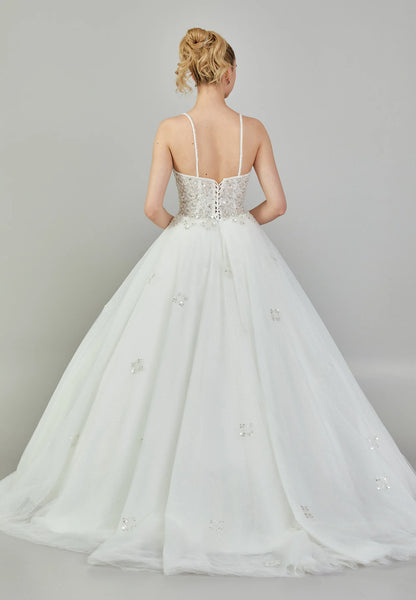 Sleeveless Maxi Tulle Regular Wedding Dress Unit Price: €230