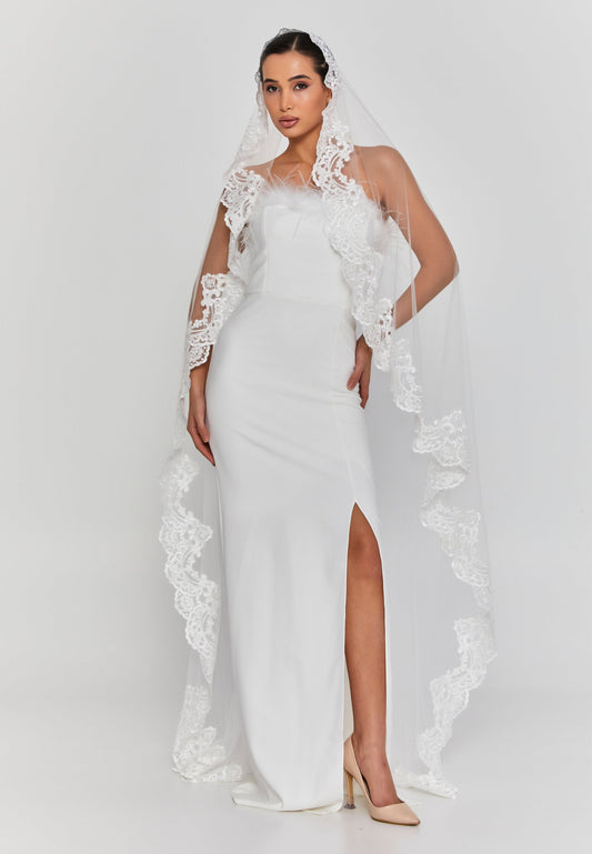 Lace Single Tier Tulle Veil (2,30 mt) Unit Price: €30