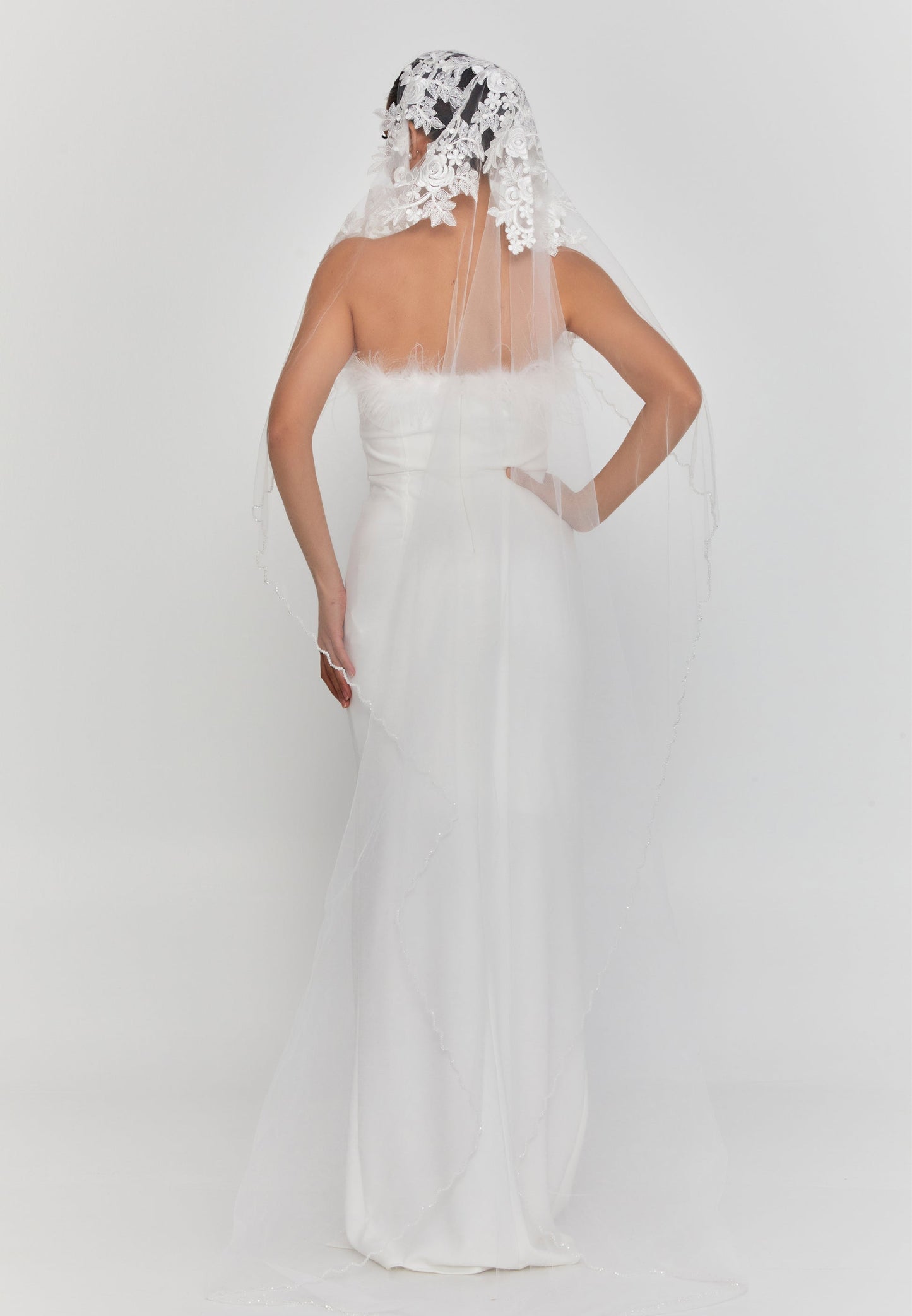 Floral Single Tier Tulle Veil ( 3*1,5 mt ) Unit Price: €28