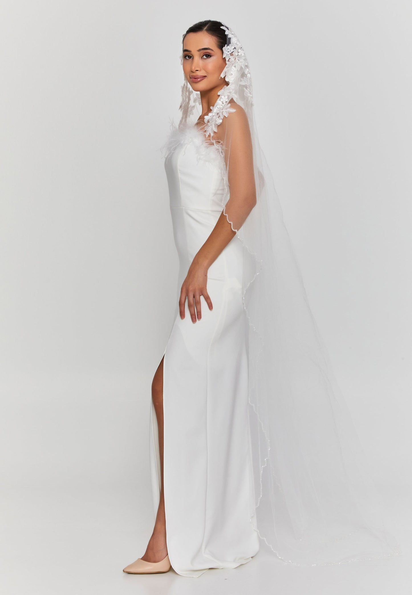 Floral Single Tier Tulle Veil ( 3*1,5 mt ) Unit Price: €28