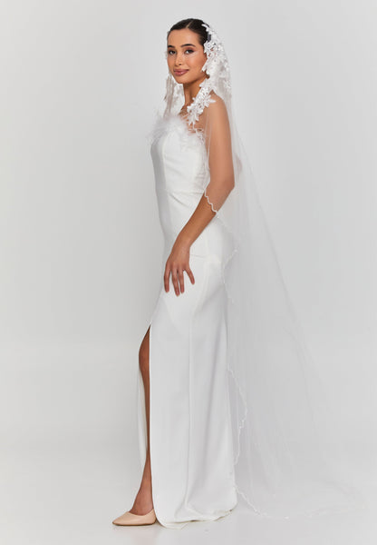 Floral Single Tier Tulle Veil ( 3*1,5 mt ) Unit Price: €28