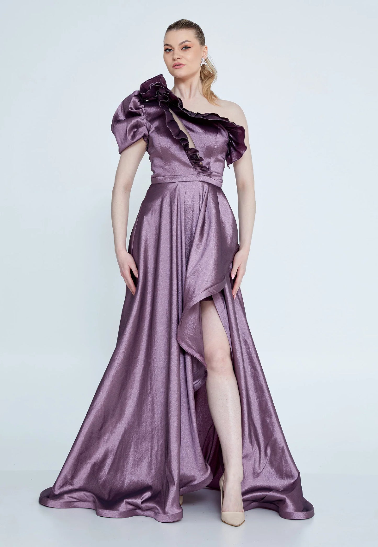 One Shoulder Maxi Polyester A - Line Regular Wedding Guest Dress Unit Price: €38