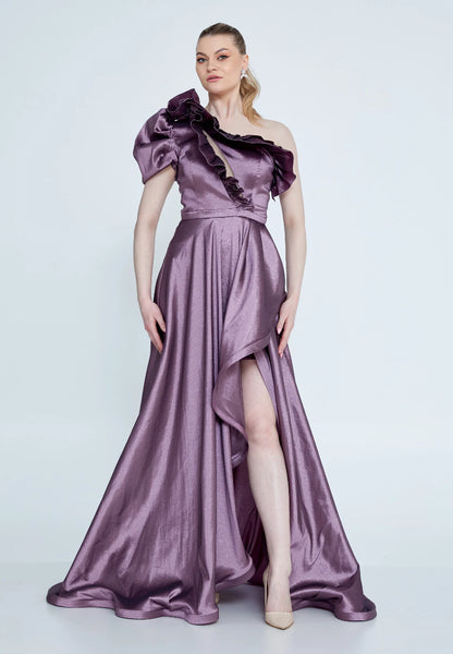 One Shoulder Maxi Polyester A - Line Regular Wedding Guest Dress Unit Price: €38