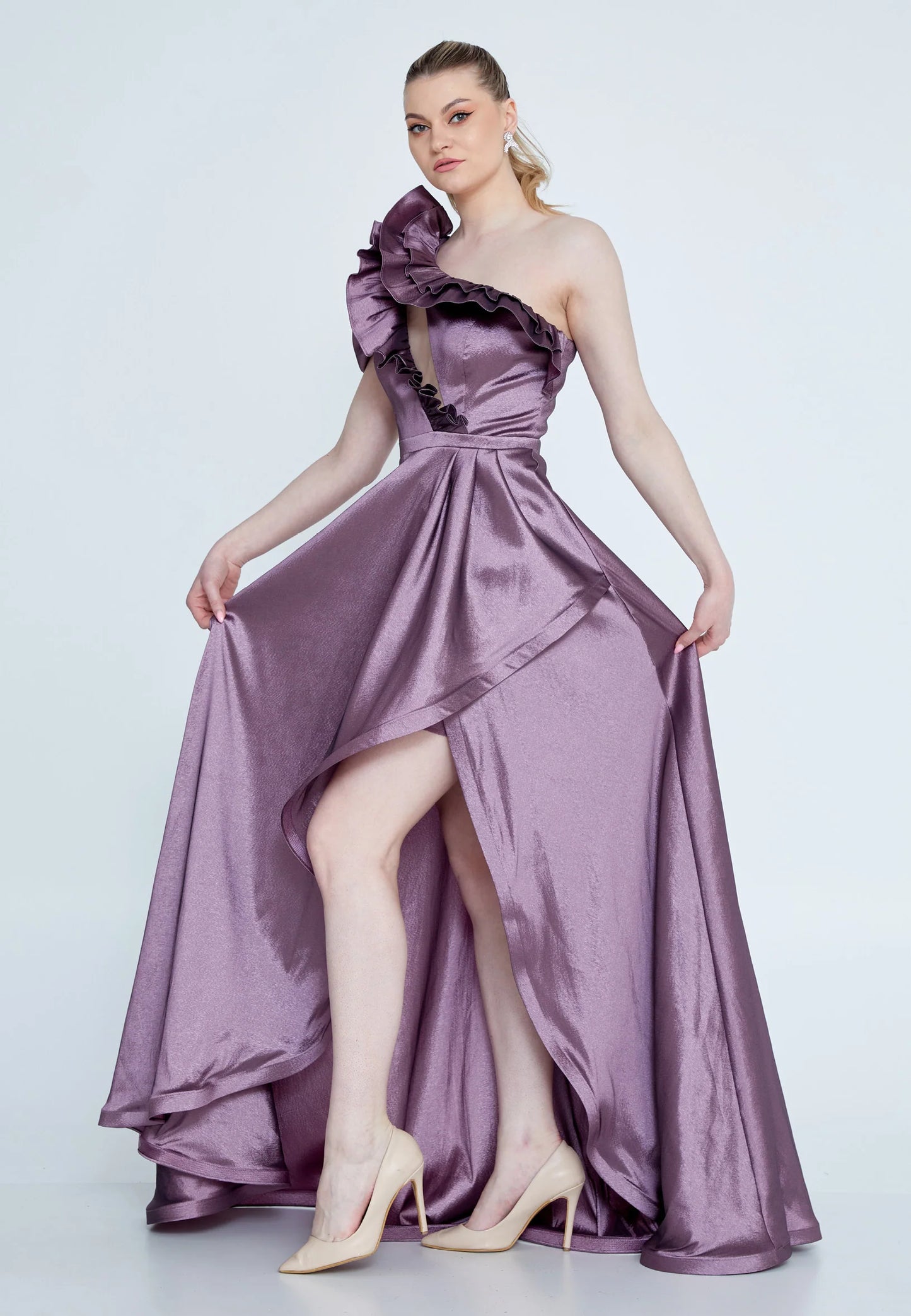 One Shoulder Maxi Polyester A - Line Regular Wedding Guest Dress Unit Price: €38