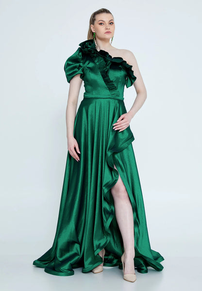 One Shoulder Maxi Polyester A - Line Regular Wedding Guest Dress Unit Price: €38