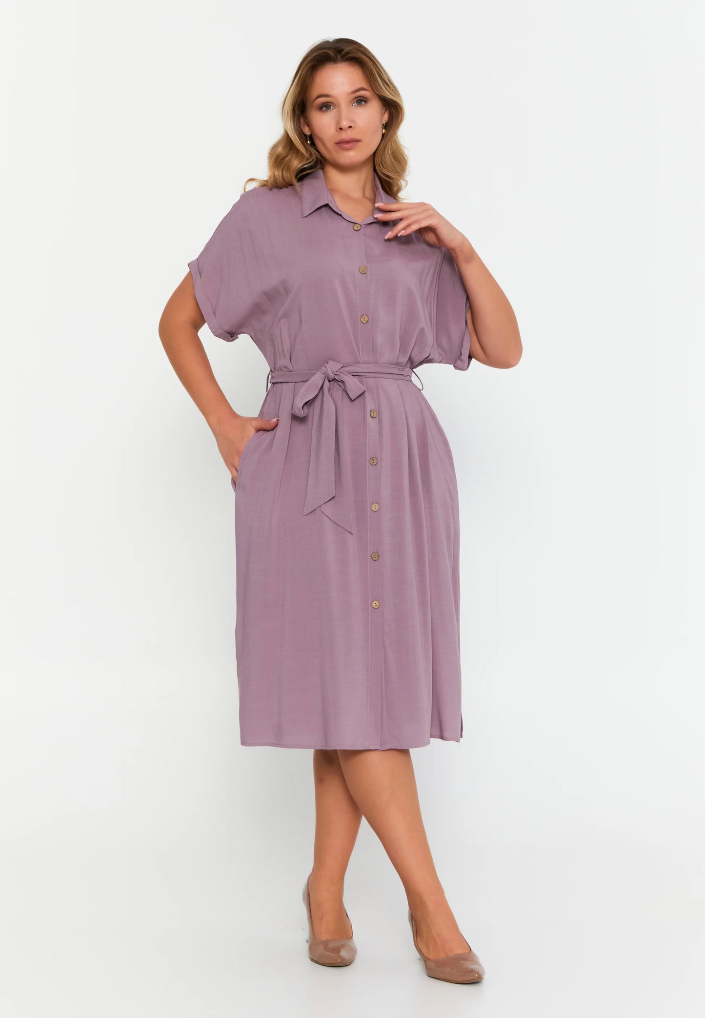 Short Sleeve Midi Viscose Column Plus Size Casual Dress Unit Price: €22