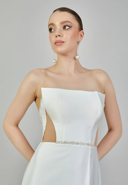 Strapless Maxi Satin Regular Wedding Dress Unit Price: €230