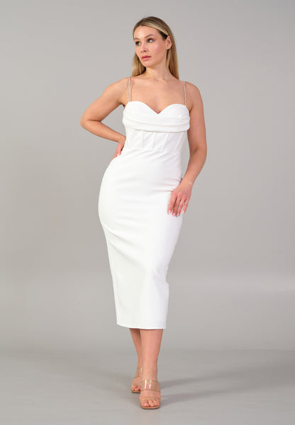 Sleeveless Midi Polyester Column Plus Size Evening Dress Unit Price: €54