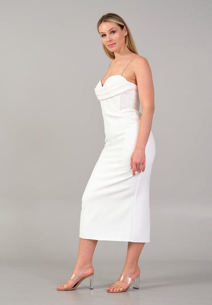 Sleeveless Midi Polyester Column Plus Size Evening Dress Unit Price: €54