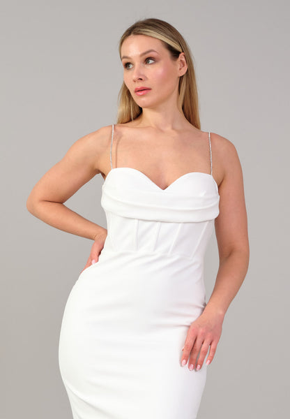 Sleeveless Midi Polyester Column Plus Size Evening Dress Unit Price: €54