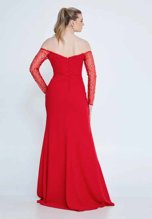 Off Shoulder Maxi Viscose Mermaid Regular Wedding Guest Dress Unit Price: €36