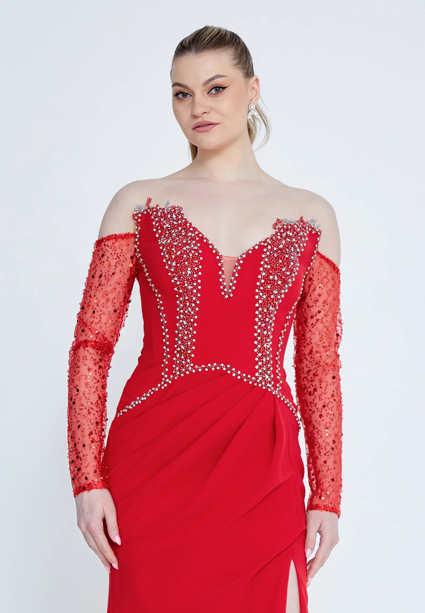 Off Shoulder Maxi Viscose Mermaid Regular Wedding Guest Dress Unit Price: €36