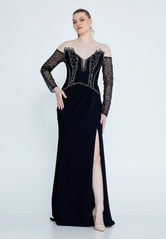 Off Shoulder Maxi Viscose Mermaid Regular Wedding Guest Dress Unit Price: €36