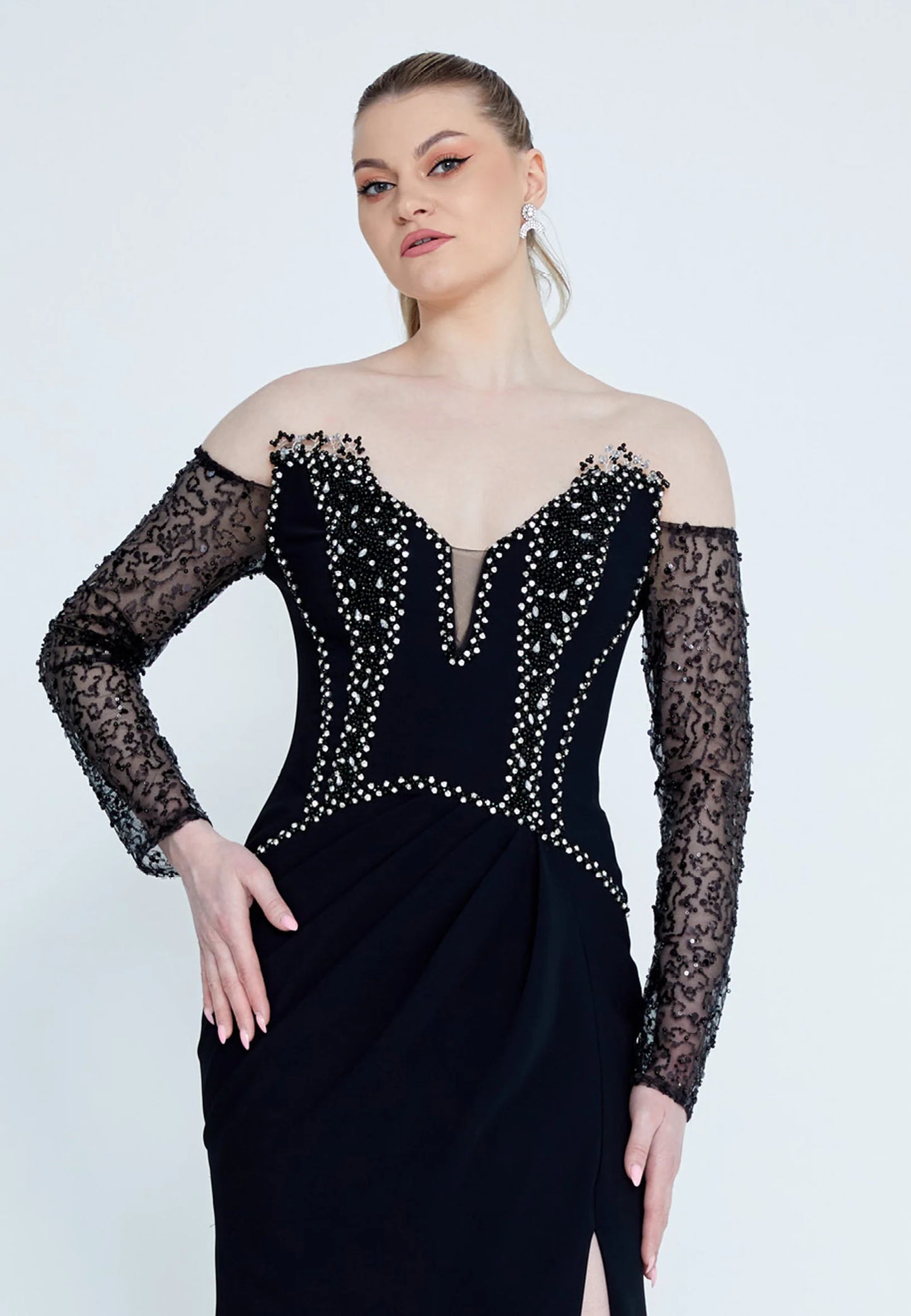 Off Shoulder Maxi Viscose Mermaid Regular Wedding Guest Dress Unit Price: €36