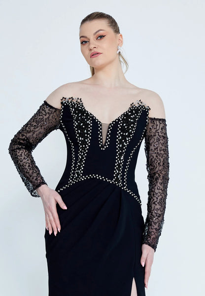 Off Shoulder Maxi Viscose Mermaid Regular Wedding Guest Dress Unit Price: €36