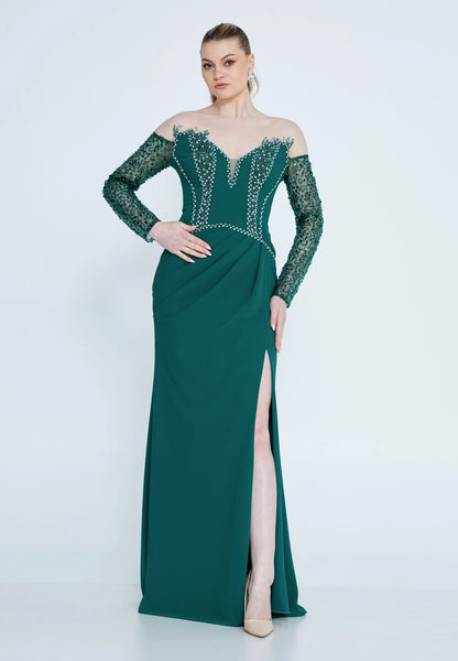 Off Shoulder Maxi Viscose Mermaid Regular Wedding Guest Dress Unit Price: €36