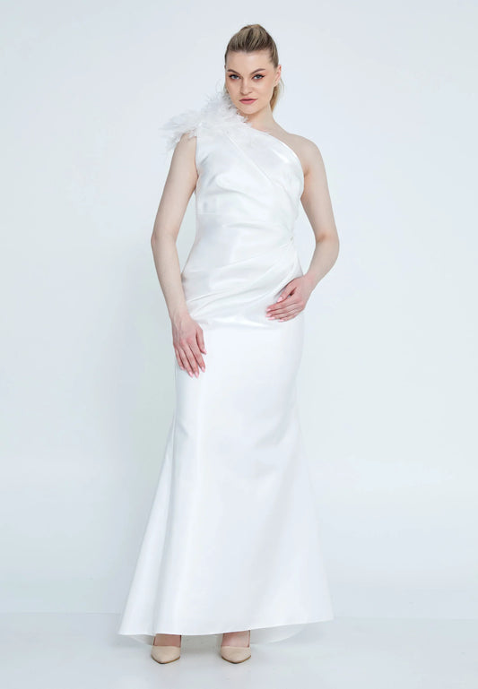 One Shoulder Maxi Polyester Fit & Flare Regular Wedding Guest Dress Unit Price: €49